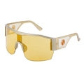 Y2K oversized halframe zonnebril met gele glazen en een gouden hertenlogo-embleem - Gegalvaniseerd Goud Frame Nachtzicht Gele Lens