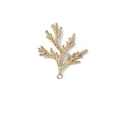 Pendentif corail doré avec surface texturée et anneau de suspension pour bijoux faits main - Style Branche de Corail