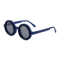 Adjustable ND polarized sunglasses with dark blue round frame and gear texture - Matte Deep Blue (C7 Matte Navy Blue)
