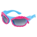Occhiali da sole sportivi Y2K azzurro cielo con dettagli rosa e lenti sfumate - Blu Brillante Rosso Rosa (C5)