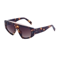 Lunettes de soleil œil-de-chat carrées oversize écaille avec verres dégradés gris - Imprimé Léopard Or Dégradé Thé