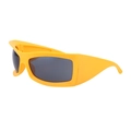 Occhiali da sole sportivi Y2K antivento con montatura gialla e lenti grigio scuro - Giallo (C4)