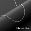 Polished silver titanium steel curb chain necklace, width 2.2mm and length 45cm - Stainless Steel Curb Chain 2.2mm/45cm