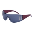 Gafas de sol retro sin montura con lentes gris oscuro y patillas color granate - Marco Rojo Gris Completo (C7)