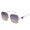 Oversized τετράγωνα γυαλιά ηλίου rose gold με μπλε φακούς gradient και κενό στον βραχίονα - Πλαίσιο Rose Gold Γκρι Καφέ Ντεγκραντέ Φακός (C2)