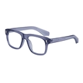 Occhiali da sole squadrati blu scuro traslucido con stanghette strutturate per uomo e donna - Grigio Trasparente (C8)
