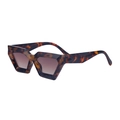 Occhiali da sole geometrici cat-eye con montatura spessa e finitura leopardata scura - C5 Tartarugato Marrone