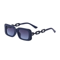Lunettes de soleil bleu marine carrées avec branches à maillons et verres dégradés - Bleu Roi Gris Bleu (C3)
