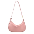 Bolso de hombro media luna rosa polvoriento en cuero sintético liso chic - Rosa