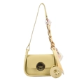 Bolso de hombro de piel PU amarillo claro con cierre metálico y correa de pañuelo - Amarillo claro