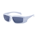 Gafas de sol deportivas Y2K con montura plateada y lentes gris oscuro para hombre y mujer - Gris Plata (C4)