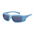 Gafas de sol deportivas Y2K con montura azul claro metalizada y lentes gris oscuro - Gris Azul (C5)