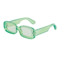 Occhiali da sole quadrati alla moda in verde chiaro traslucido con aste scanalate - Verde Trasparente