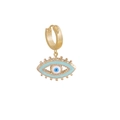 Übertriebene goldene Evil-Eye-Ohrhänger mit hellblauem Emaille-Finish für Damen - Seeblau (Einzelstück)