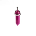 Pink quartz hexagonal crystal pendant with silver wire wrap and metal bale - Rose Red Jade