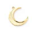 18K gold plated stainless steel crescent moon pendant with radial textured finish - Crescent Style