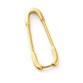 Minimalist gold safety pin earrings in polished 18K gold plated stainless steel finish - Paperclip Style
