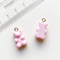 Ciondolo a forma di orsetto in resina rosa con anello dorato per gioielli fai da te - Rosa