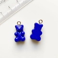 Deep blue gradient bear resin charms with golden hanging loops for jewelry making - Sapphire Blue