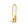 Minimalist 18K gold plated padlock charm with U-shaped hook and keyhole for DIY jewelry - Love Long Lock Style