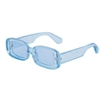 Occhiali da sole rettangolari alla moda in azzurro trasparente con aste larghe - Blu Trasparente