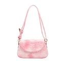 Sac sous les bras dégradé rose marbre avec matelassage cœur et bandoulière nouée - Rose