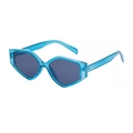 Gafas de sol poligonales con montura verde azulada translúcida y lentes UV400 - C8 Azul Transparente Gris