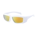 Gafas de sol deportivas Y2K con montura blanca y lentes de espejo doradas - Montura Blanca Espejo Dorado (C9)