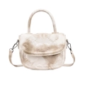 Borsa a sella chic con motivo marmo beige, manico rotondo e tracolla regolabile - Texture Marmo Crema (FFC-2533)
