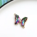 Ciondolo a farfalla minimalista con cristalli colorati e zirconi per gioielli fai da te - Arcobaleno