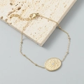 18K gold plated stainless steel bracelet with oval zircon starburst charm on stone surface - Oval Sunburst Pendant (A3101) / Gold