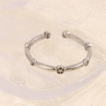 Bague étoile élégante en acier titane argenté avec un design ouvert réglable - Style Étoile à Cinq Branches Lune (A4850)