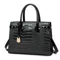 Set 3 pezzi borse nere stampa coccodrillo con borchie dorate e tracolla regolabile - Nero Borsa singola