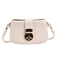 Bolso de hombro minimalista blanco crema para mujer con cierre dorado y correa cruzada - Blanco coco