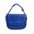 Mini borsa a tracolla blu Klein con tracolla regolabile e finitura metallica oro - Blu