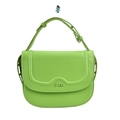 Borsa a tracolla quadrata verde brillante con cuciture ondulate e tracolla regolabile - Verde