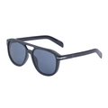 Vintage double-bridge aviator sunglasses with black frames and dark grey UV lenses - Classic Black Gray (C1)