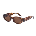Retro-Sonnenbrille mit ovalem Schildpatt-Rahmen, braunen Gläsern und Goldakzenten - Tortoise