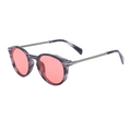 Occhiali da sole tondi vintage con montatura marmorizzata grigia e lenti rosa - C4 Texture Marmo Grigio Viola