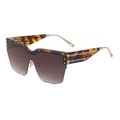 Lunettes de soleil oversize écaille de tortue avec verres dégradés et monture dorée - Monture Écaille Verres Dégradés Thé