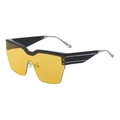 Lunettes de soleil oversize demi-cerclées avec verres jaune vif et monture noire - Monture Noir Brillant Verre Jaune Vision Nocturne