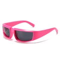 Lunettes de soleil steampunk rose fuchsia avec monture large et verres foncés - Gris Rose Rouge (C4)