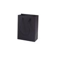 Minimalist matte black paper jewelry gift bag with sturdy woven handles for accessories - 12x5.7x16cm / Black Handbag (A3474)