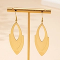 Elegant gold hollow leopard print earrings on a minimalist display stand with soft shadows - Gold Yellow