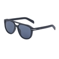 Matte black double bridge aviator sunglasses with silver wing metal detail - Matte Black Gray (C2)