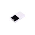 White sliding drawer jewelry gift box with black velvet lining for necklaces - Drawer Box with Necklace Display / White (A3484 Style)