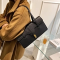 Borsa sottobraccio vintage francese in pelle nera con fibbia a forma di H oro - Nero