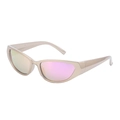 Y2K Polarisierte Sonnenbrille mit champagnergoldenem Rahmen und rosa verspiegelten Gläsern - Perlmutt Roségold Polarisiert Rosa Quecksilber
