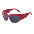 Lunettes de soleil de sport rouges style Y2K avec verres noirs et branches larges - C2 Rouge Mat Verres Gris
