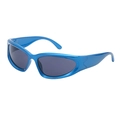 Y2K sportieve zonnebril met felblauw montuur en grijze gepolariseerde glazen - C8 Parel Meerblauw